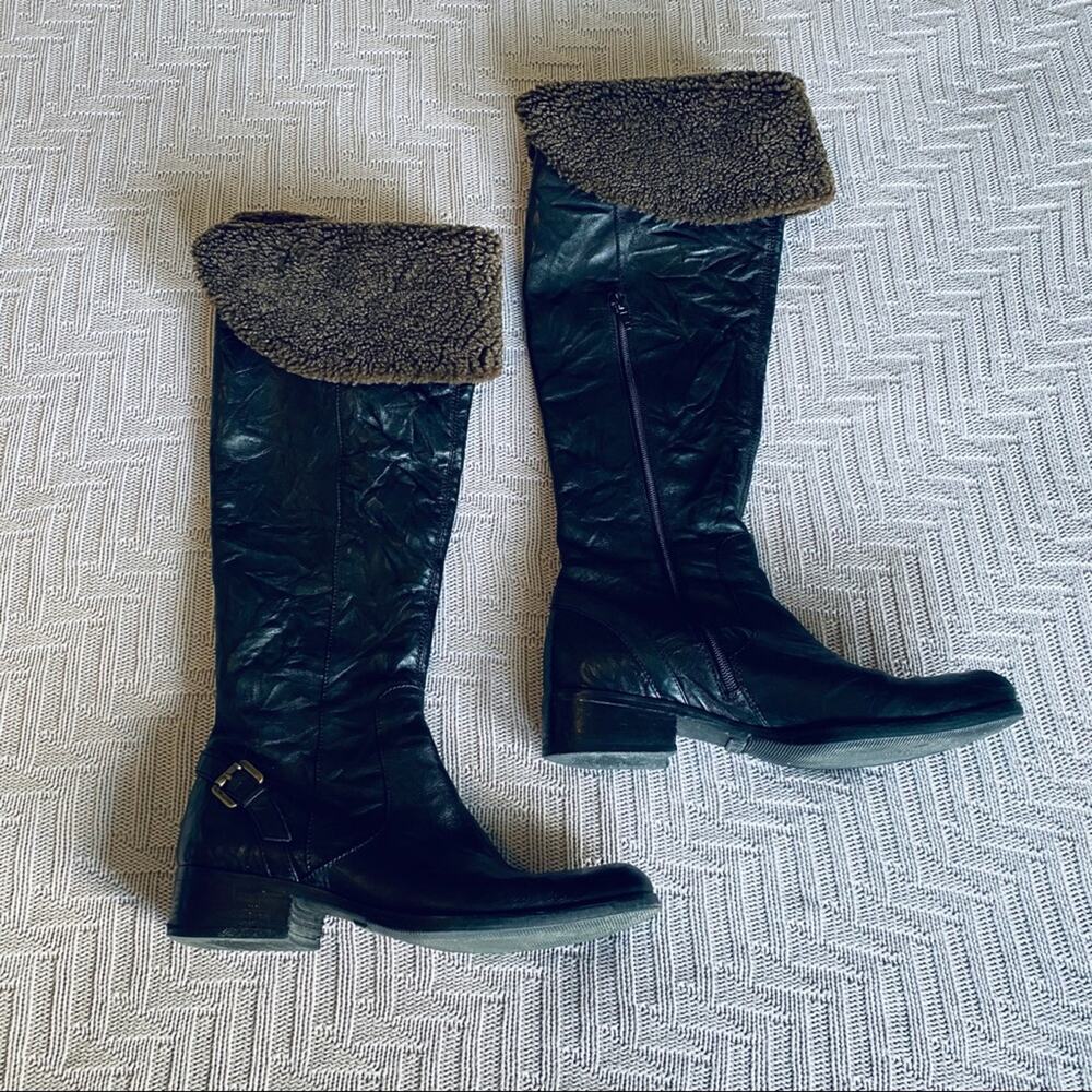 Sam Edelman Kara black over the knee leather boots size 7.5